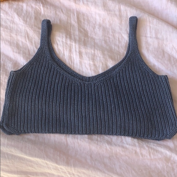 American Apparel Tops - American Apparel knit crop tank in blue